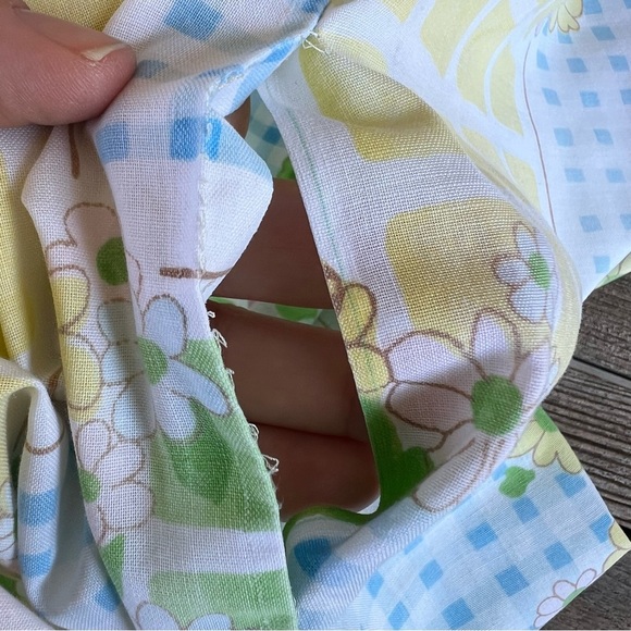 VTG Cannon Monticello Floral Patchwork Gingham 3-Piece Pillowcase Set 70s Cutter - Picture 9 of 9